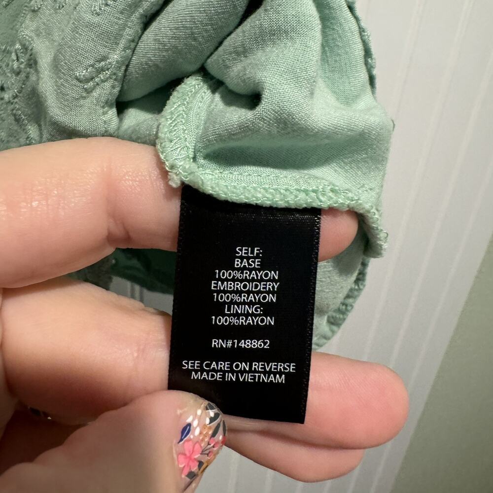 Torrid Mint Green Eyelet Lace Top Ruffled Sleeves Plus Size 3X - Picture 5 of 6